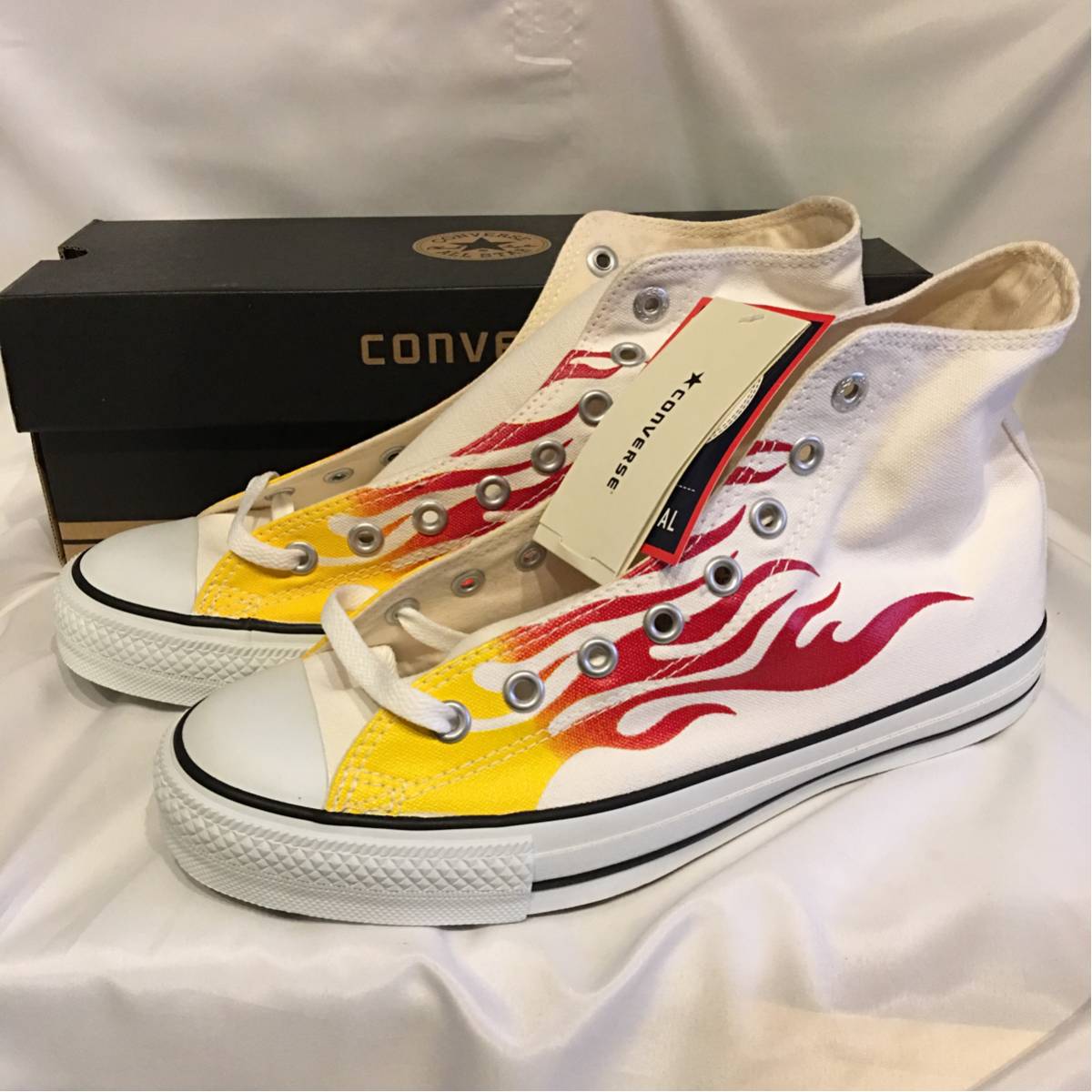 未使用 コンバース オールスター 27cm イグナイト 炎 ファイヤーパターン 白 ハイカット スニーカー 靴 シューズ ALLSTAR IG