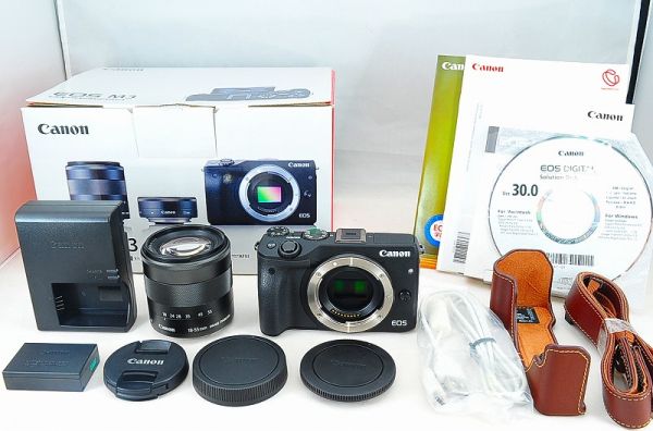 【MAX CAMERA】極上品 キヤノン CANON EOS M3 レンズセット 元箱・付属品付き
