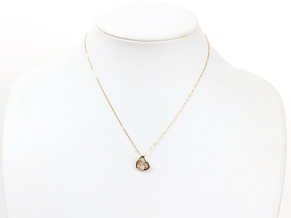 ツツミ TSUTSUMI■ダイヤモンド付き！ハートのネックレス K18 約2.2g■98376-5