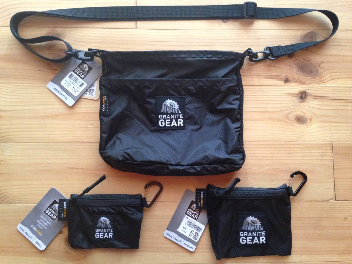 生産終了品!! 3点SET ★ GRANITE GEAR HIKER SATCHEL ＋ TRAIL WALLET S/M 黒 ★ グラナイトギア サコッシュ ポーチ バッグ omm mma 山と道_2