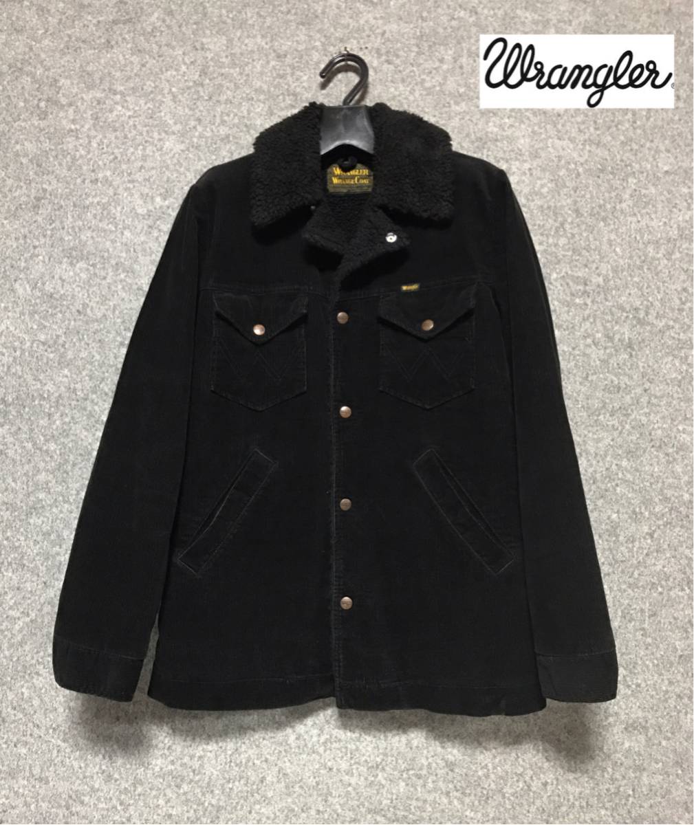 Wrangler/内ボア コーデュロイ レンジコート ランチコート ジャケット/黒×黒/S/ラングラー