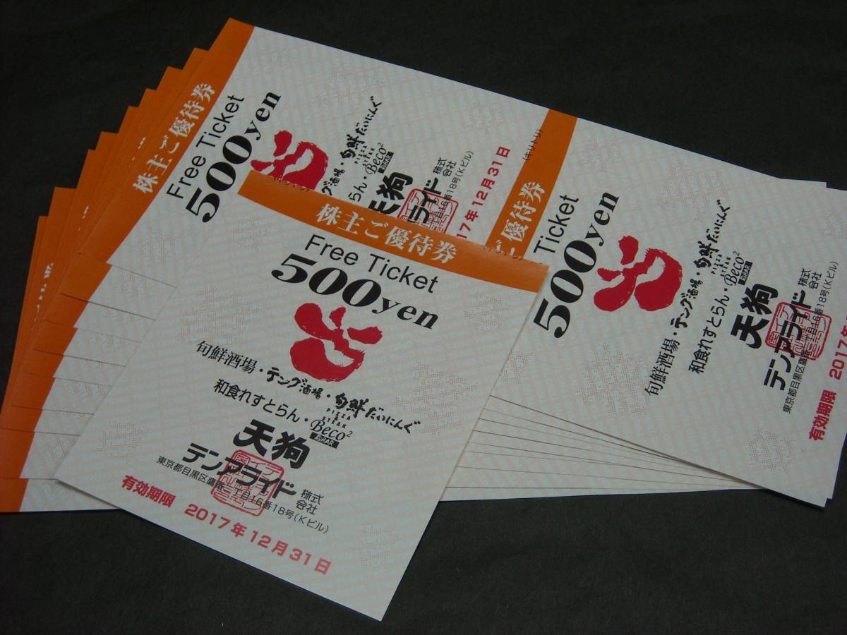 テンアライド株主優待券￥9500分(^^♪送料無料