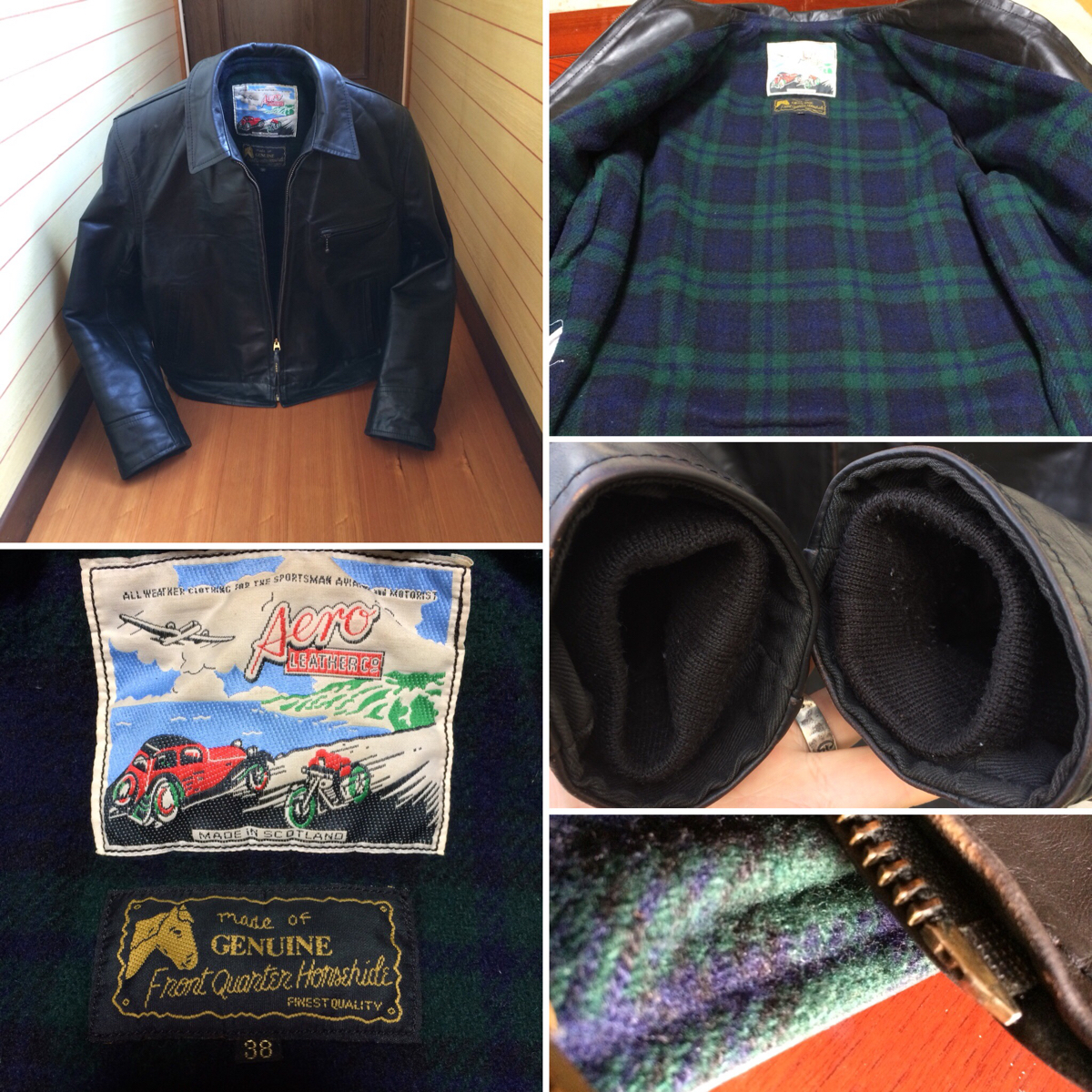 AERO LEATHER エアロレザー ハイウェイマン ホースハイド 茶芯 38 