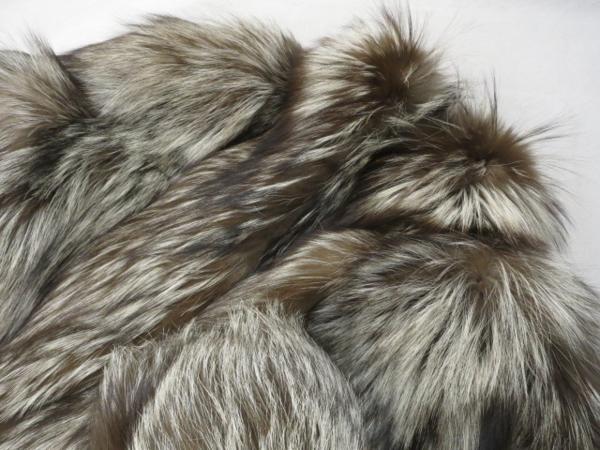 ボリューム◎▽シルバーフォックス FOX 毛皮コート 毛並柔らか