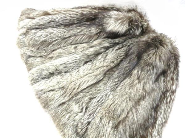 ボリューム◎▽シルバーフォックス FOX 毛皮コート 毛並柔らか