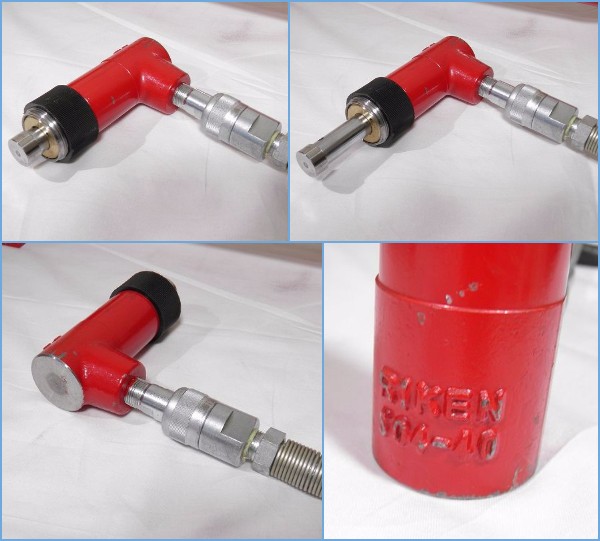 ★格安スタート!売切り!【RIKEN/理研機器】油圧ポンプ/P-1B/シリンダ/S04-40/カプラ付/中古現状品★