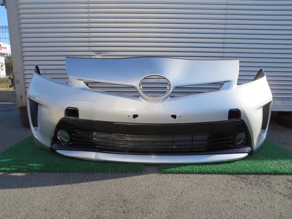 ◇ZVW30 プリウス 後期 純正 フロントバンパー シルバー ロアグリル 52119-47510