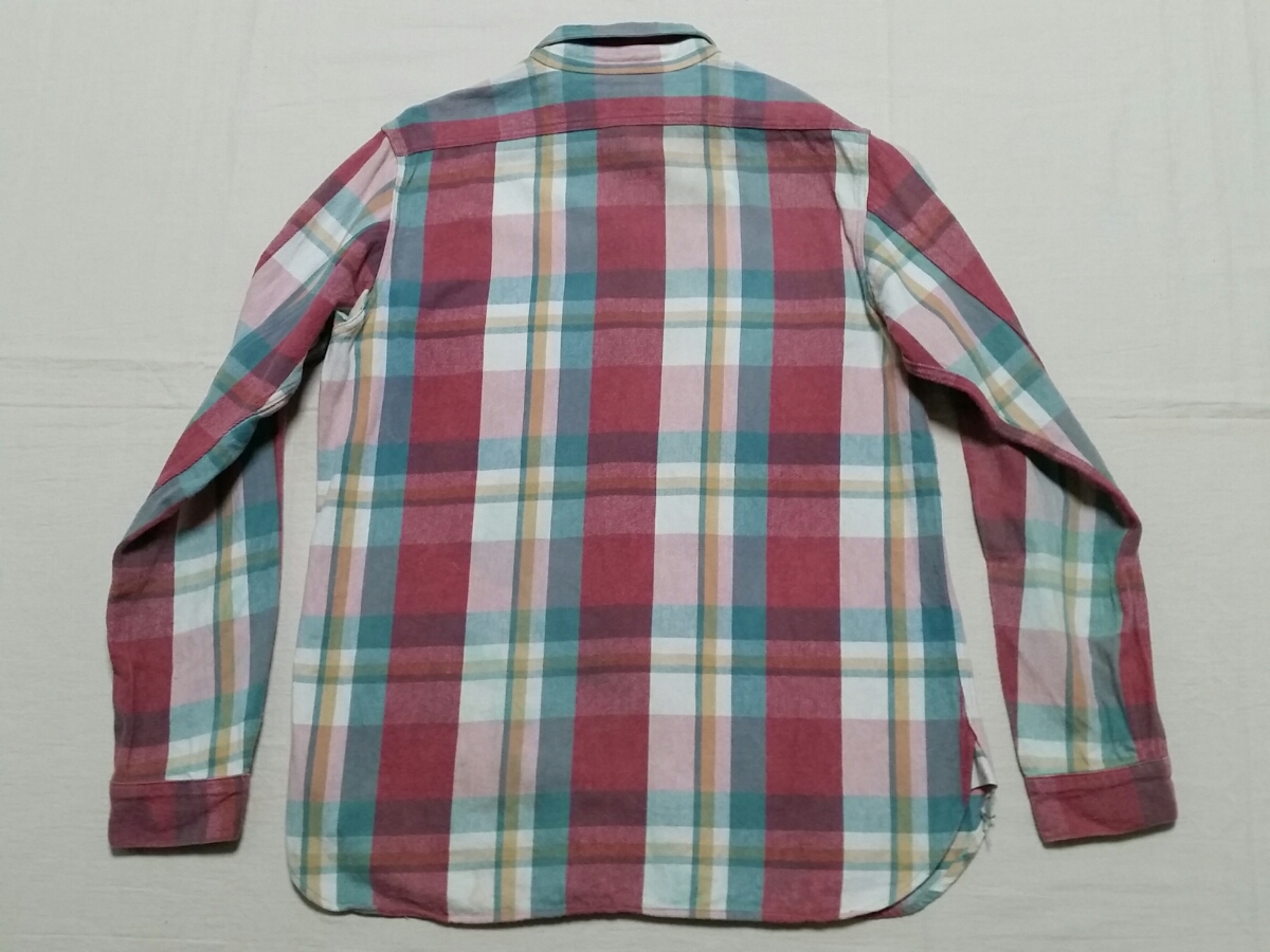 ■【好配色】ウエアハウス WAREHOUSE 50’s 60’s ヴィンテージ(復刻) マチ付き ネルシャツ 日本製【シルエット抜群】(細身) L/XLサイズ■