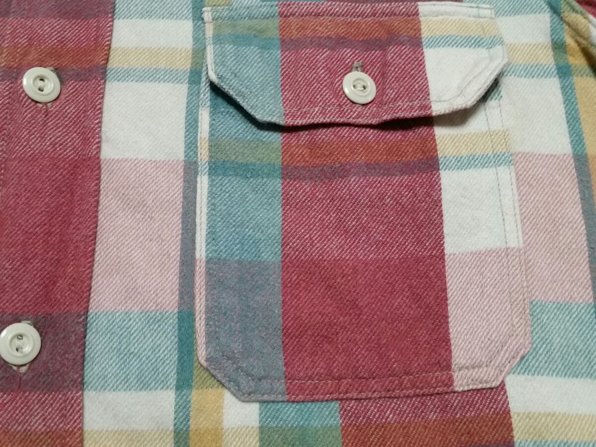 ■【好配色】ウエアハウス WAREHOUSE 50’s 60’s ヴィンテージ(復刻) マチ付き ネルシャツ 日本製【シルエット抜群】(細身) L/XLサイズ■