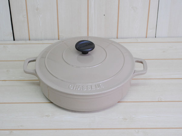 CHASSEUR シャスール○ローキャセロール 両手鍋 24cm 浅型 ほうろう鍋
