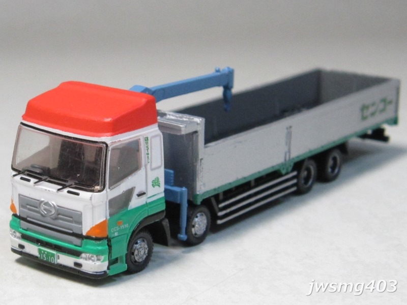 中古 トラックコレクション改造 センコー平ボディアルミブロック4軸低床(クレーン付)＜加工品＞