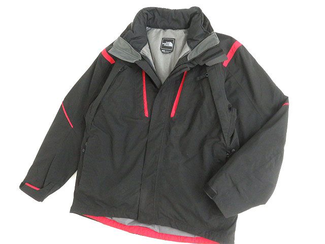 良品■機能性◎ ノースフェイス HYVENT　3WAY 中綿ライナー付き ダブルZIP アウトドアジャケット ブラック M