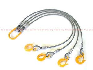 ★ JIS規格12mm(4分)×2.5m ワイヤー ４点吊 使用荷重3ton