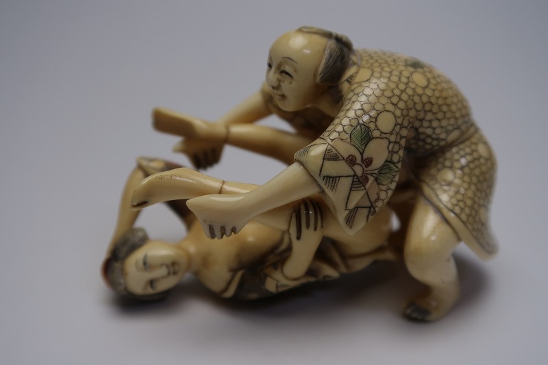 象牙風 細密彫刻 和風人形 集 112014本象牙根付置物 春画男女浮世絵 細工彫刻 江信在銘の入札履歴