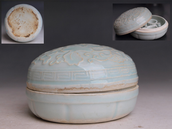 中国美術大清光緒年製粉彩纏枝花鳳紋盤旧家蔵出(E728) 青花鳳凰缠枝文