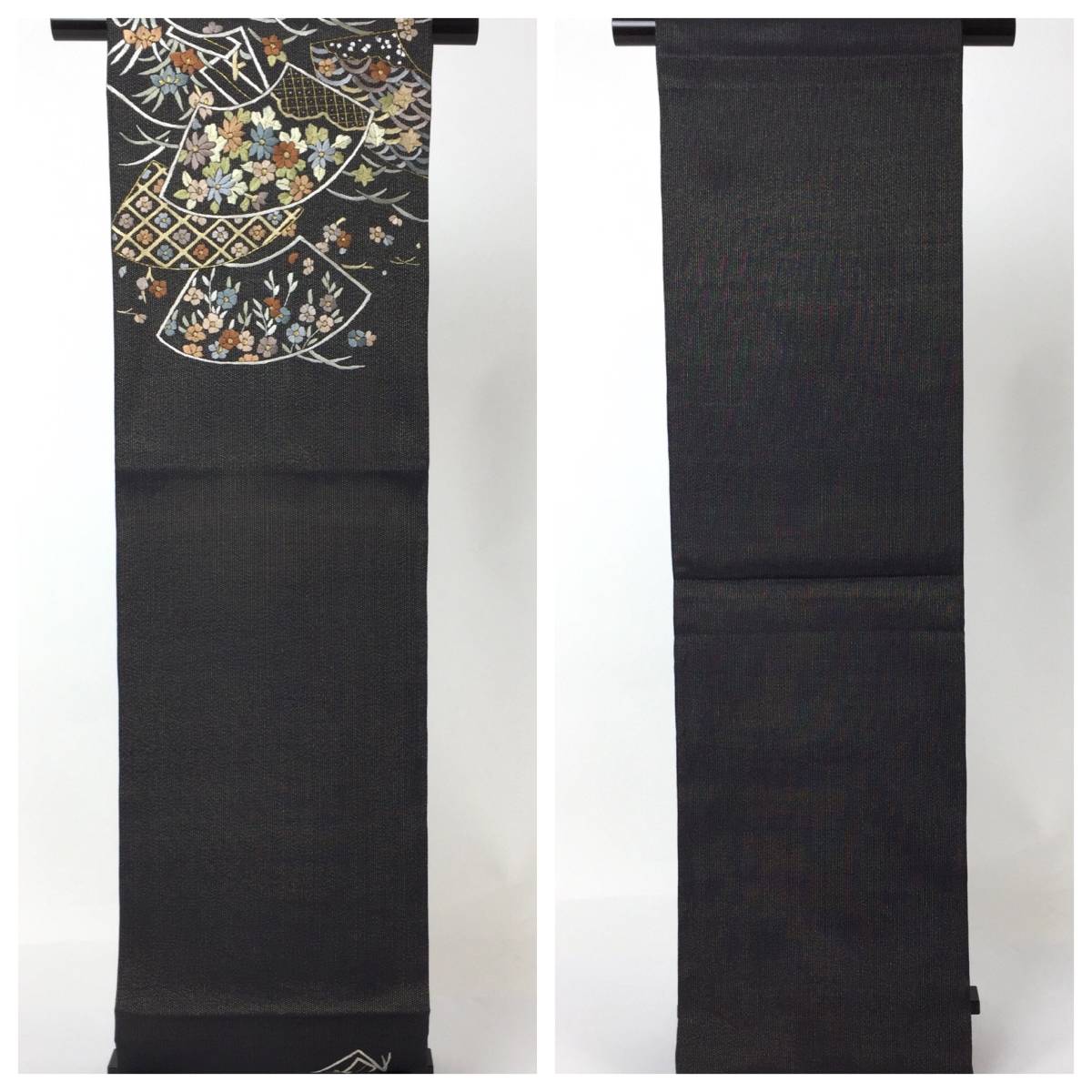 誠実屋】 素敵な逸品 未使用 美品 正絹 お洒落袋帯 袋帯 扇文様 もみじ 