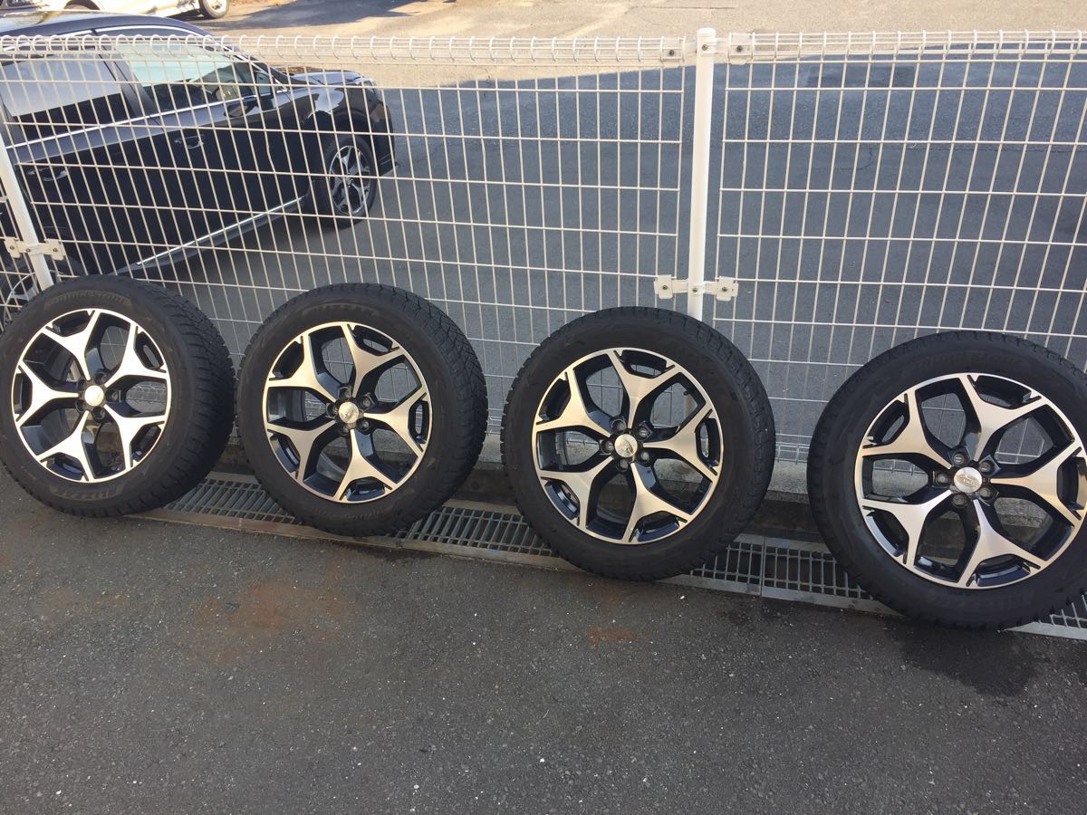 【美品】SUBARU スバル SJ SJG フォレスター 純正 7J +48 225/55R18 PCD100 ブリヂストン ブリザック