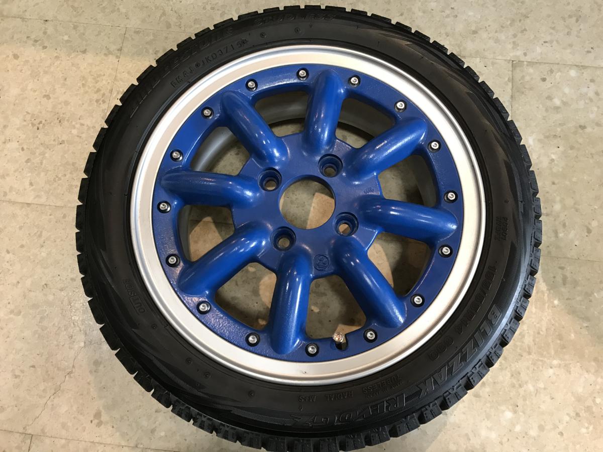 ワタナベのホイール 155/55R14 ブラックホイールセット 4本（RS 