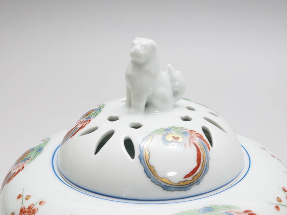 2011 有田焼 弥左衛門 作 染錦鳳文 香炉 未使用