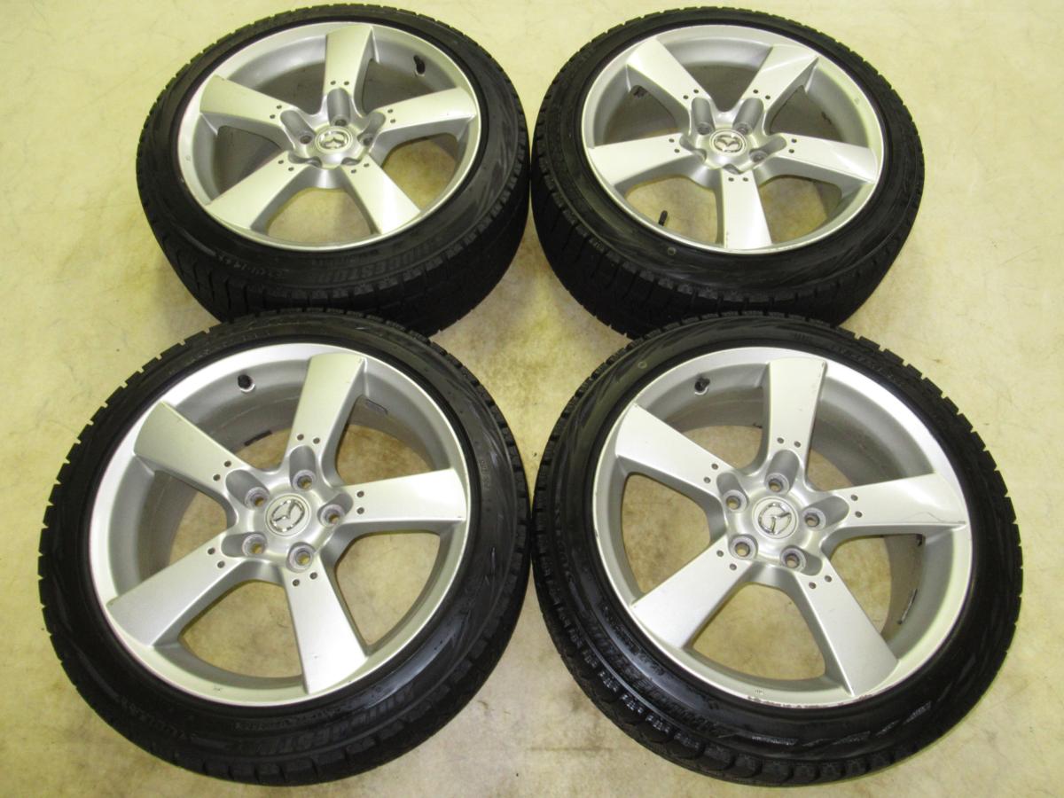 マツダRX-8(SE3P)前期純正 8J-18 off+50 pcd114.3/5H ブリヂストン ブリザック REVOGZ 225/45R18 スタッドレス付き4本セット