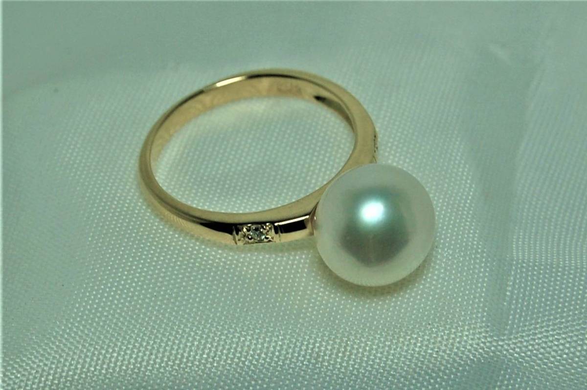 K18 白蝶真珠とダイヤモンドリング jewelry shop oroshiba K18 白蝶真珠とダイヤモンドリング jewelry shop oroshiba