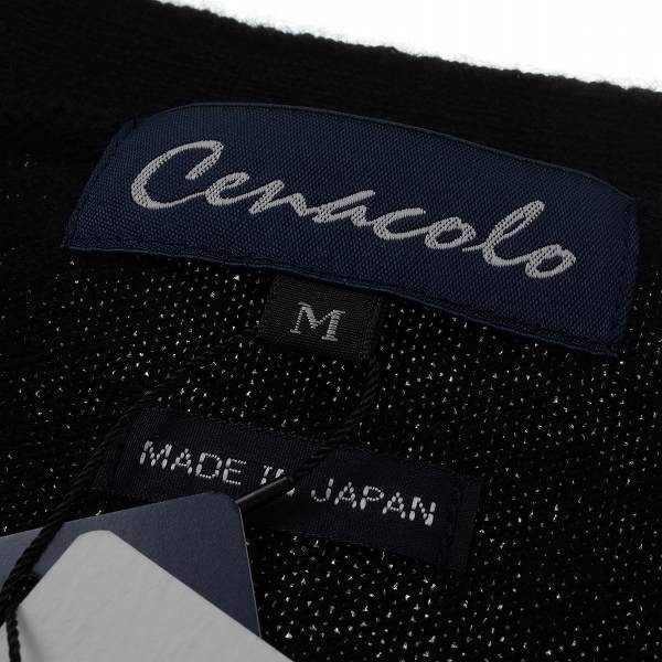 新品★定価3.8万 Cenacolo 大丸松坂屋 上質カシミヤ100％ 日本製 最高級 長袖カーディガンニット 正規店本物 黒 M ◆9178◆