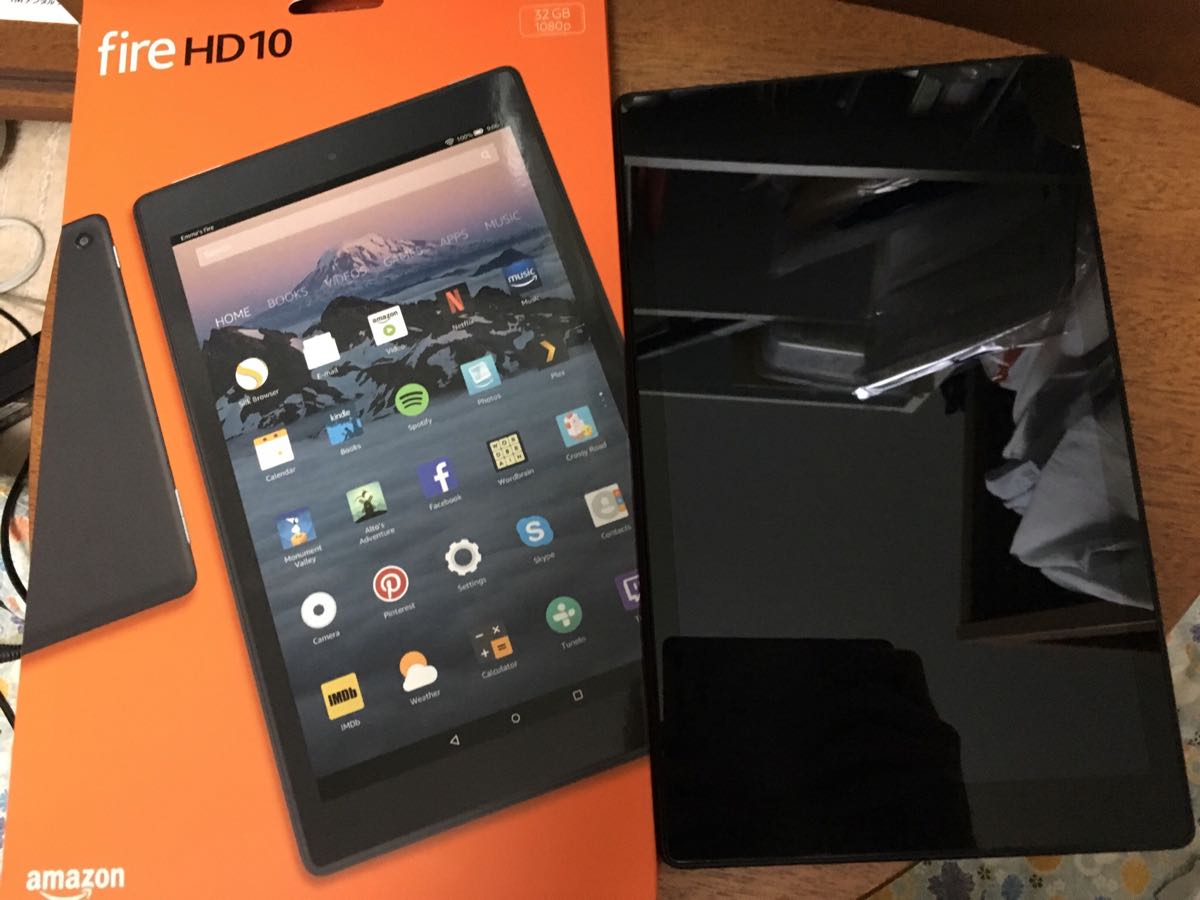 【極美品、一日のみ使用】fire HD 10 タブレット （2017年 NEWモデル） 32GB ブラック PUレザーケース付