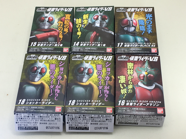 SHODO 仮面ライダーVS4 全6種 仮面ライダー新1号 新2号 アマゾン BLACK