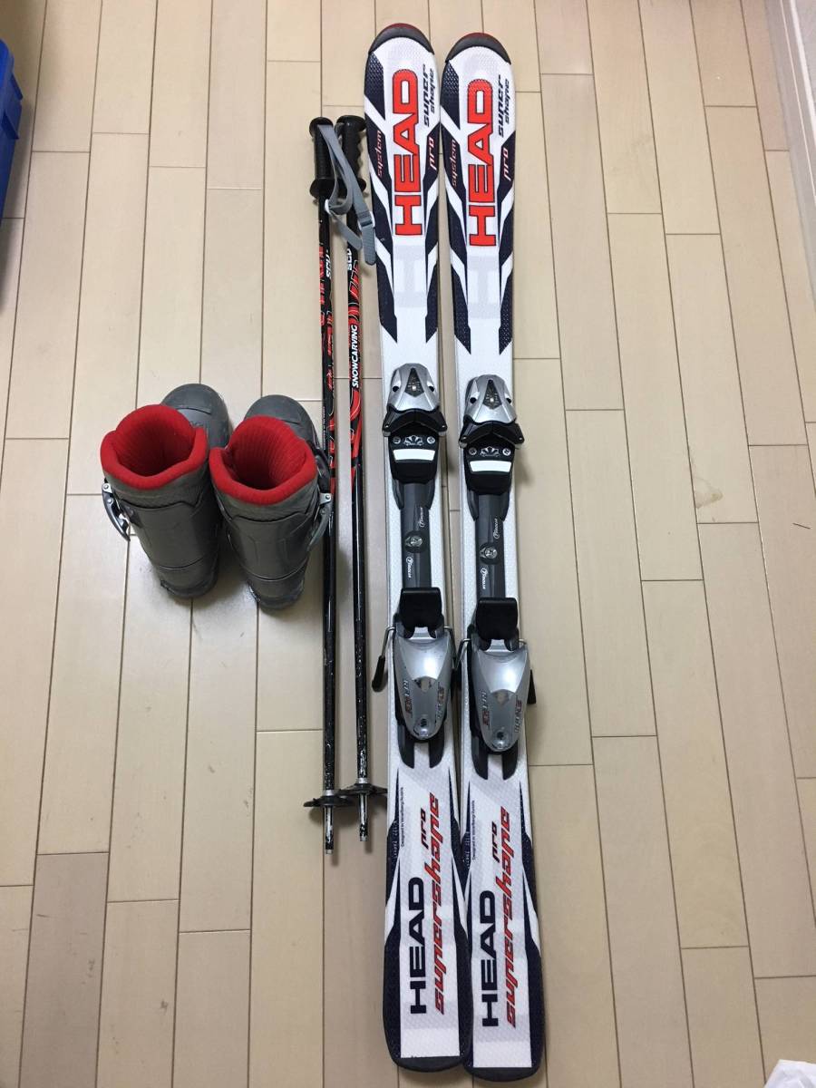 子供用スキーセット HEAD 板126cm ブーツ22cm ポール90cm 中古品