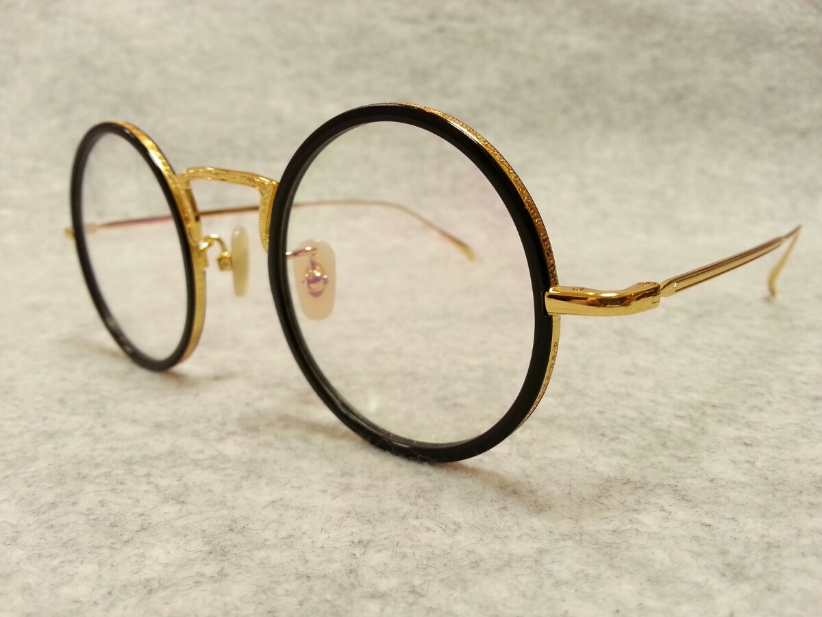 金子眼鏡 メガネ | ブラック ゴールド OPTICAL チタン VINTAGE KANEKO 
