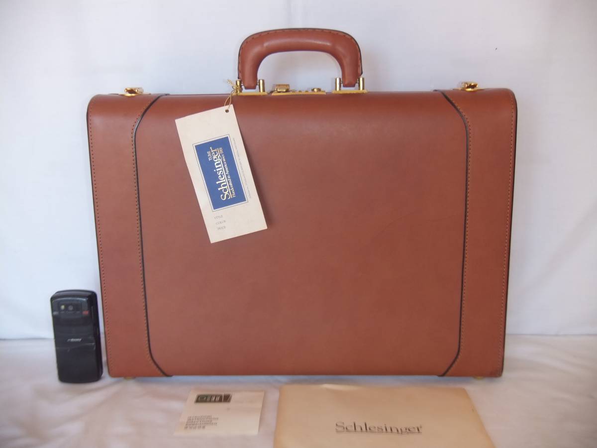 希少 デッドストック Schlesinger シュレジンジャー USA製 レザー アタッシュケース バッグ レザー ビジネスバッグ