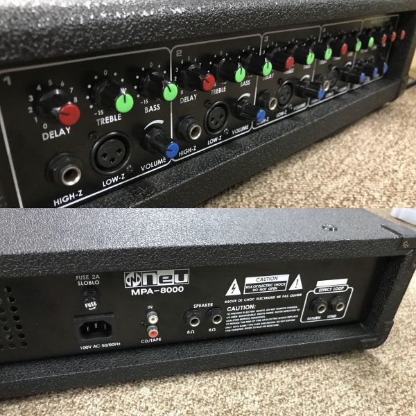 オーディオ機器 neu MPA-8000Ⅱ PAアンプ ミキサーアンプ 100V 動作品