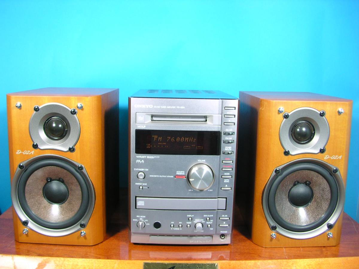 オーディオ機器 オンキョー CD・MDミニコンポ本体のみ リモコン付 再生