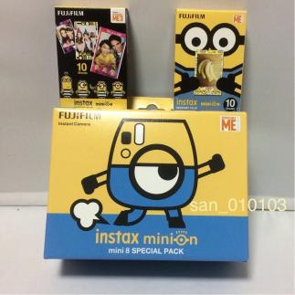 (即決・新品)USJ 限定 ミニオン チェキ フジフイルム instax minion mini 8 FUJIFILM インスタント カメラ instant camera フィルム2種付き_1