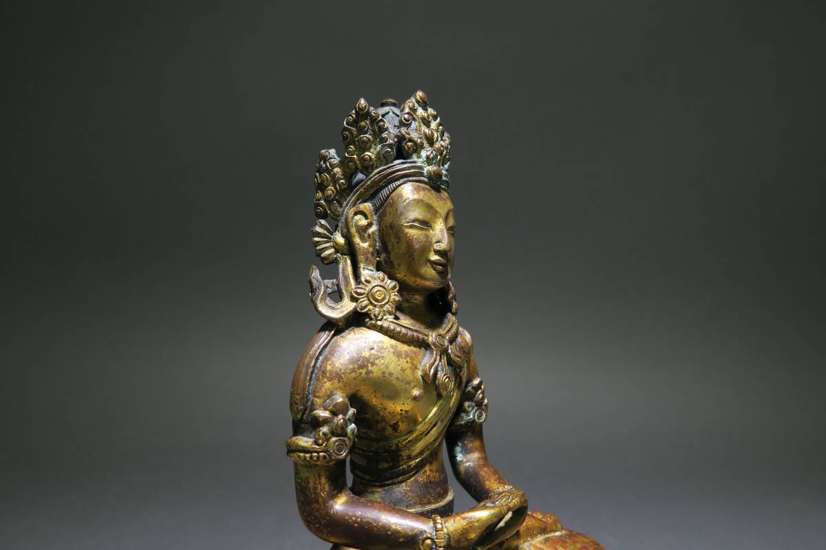 大清乾隆年製在銘 銅製鍍金無量寿仏 (仏像)｜売買されたオークション 