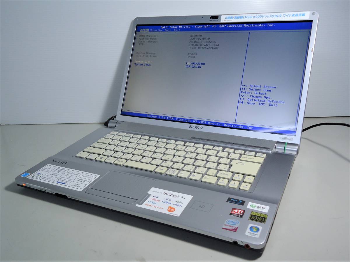 VAIO Sony HDD RAM Intel Duo 0 1GB Core Computer CRACKED 0GB PCG 