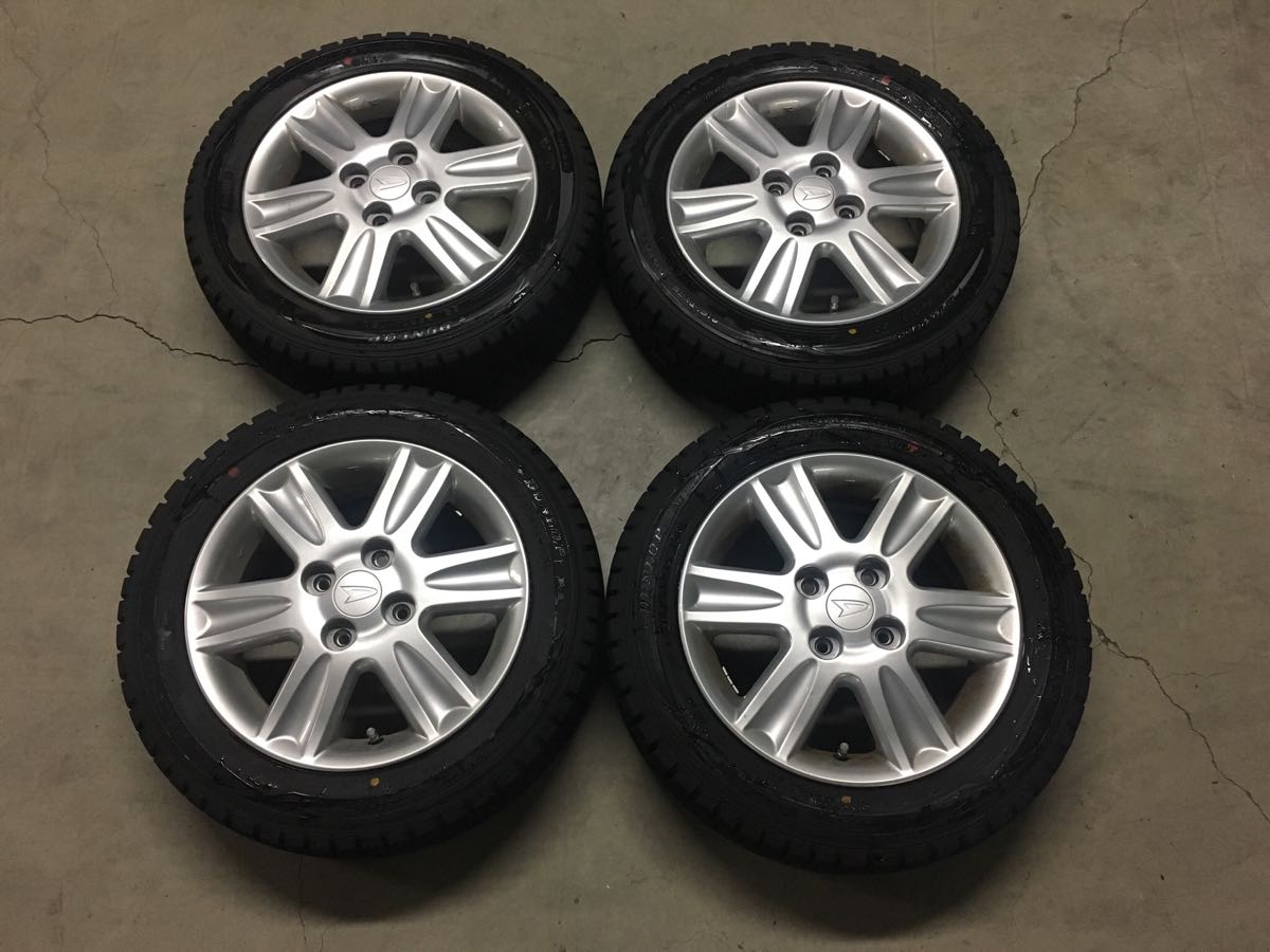 【美品】155/65/R14 中古スタッドレスタイヤ ダイハツ純正アルミホイール付き ダンロップ WINTER MAXX 2014年製