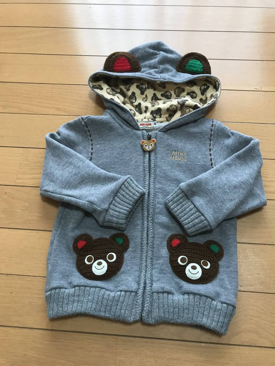 パーカー ミキハウス 90の通販 mikihouse 男の子 フード付き 女の子 