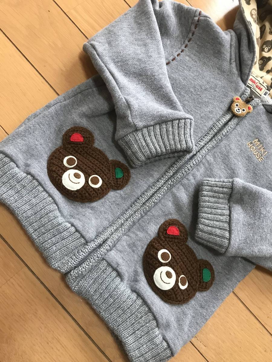 パーカー ミキハウス 90の通販 mikihouse 男の子 フード付き 女の子 