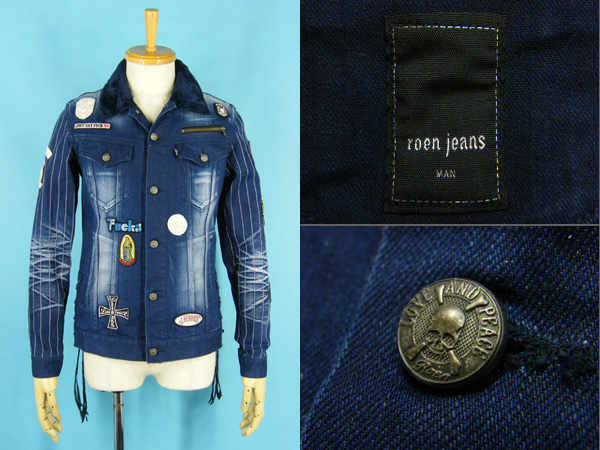 美品 極上 Roen ロエン 84132001 WAPPEN DENIM ワッペン デニム 