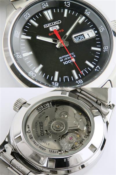 セイコー SEIKO 4R36-01B0 5スポーツ 自動巻き 0 腕時計 ブラック文字
