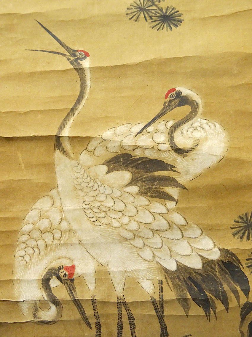 【模写】緑屋*南■ｗ掛軸 双幅 銘 養月『花鳥図』 紙本 掛け軸 / 012211 #80