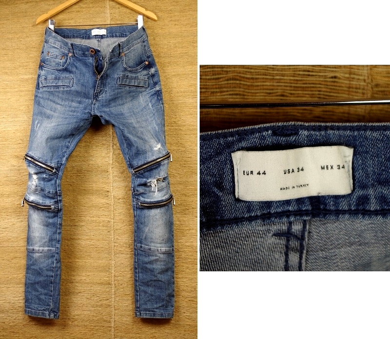  ZARA MAN/ザラ バイカースタイル ストレッチデニムパンツ(W34～)｜売買されたオークション情報、yahooの商品情報をアーカイブ公開 - オークファン W34～