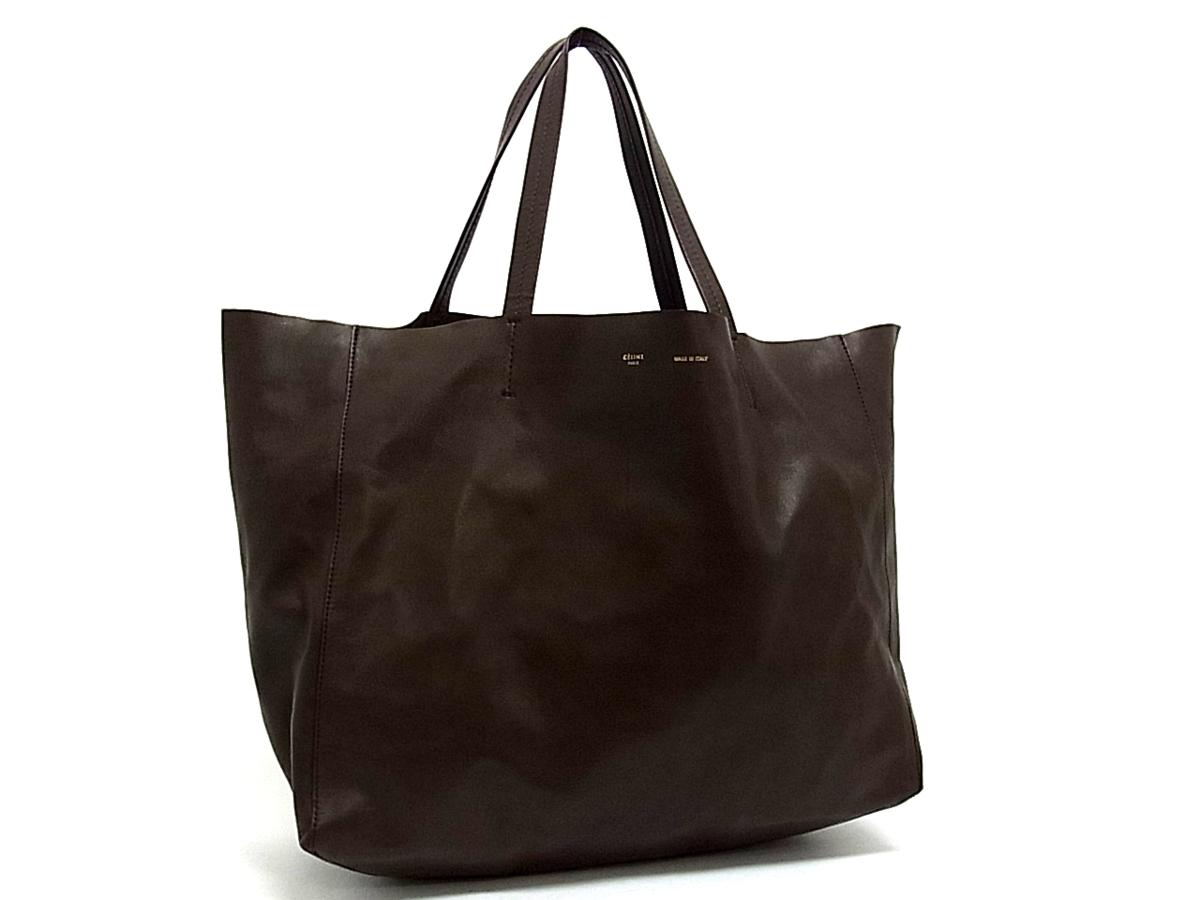  1円 極 CELINE セリーヌ ホリゾンタル カバ レザー トートバッグ ショルダーバッグ ダークブラウン I373Y(トートバッグ)｜売買されたオークション情報、yahooの商品情報をアーカイブ公開 - オー かばん、バッグ