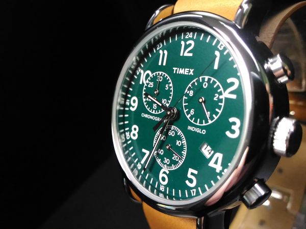 1円】TIMEX タイメックス weekender 本革 輸入モデル クロノグラフ 