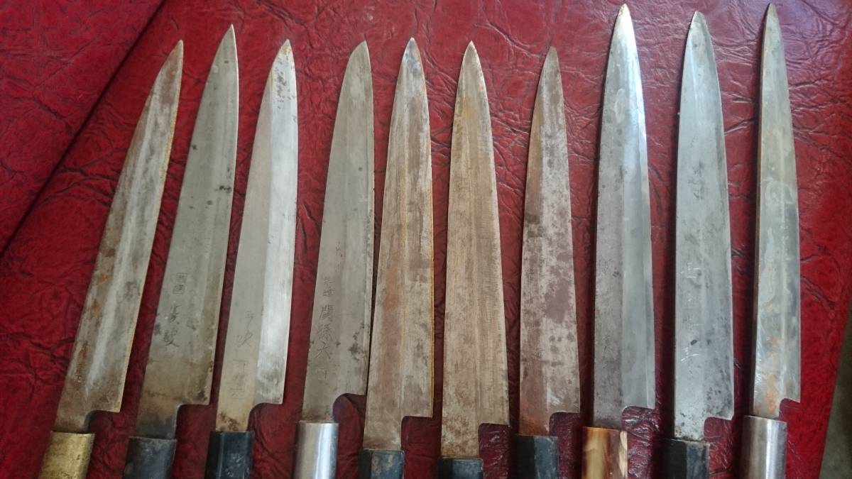 特製牛刀　　堺豊勝 大人気，定番 刺身包丁 中古品 堺 金龍 安兵衛 豊勝特製 等 未選別品10