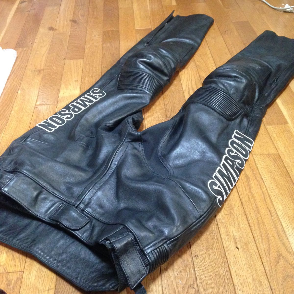 ◇SIMPSON ブーツアウトレザーライディングパンツ LLサイズ USED品