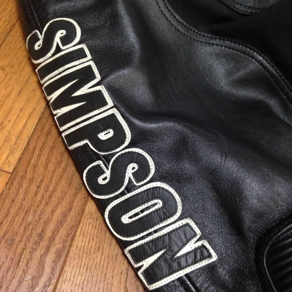 ◇SIMPSON ブーツアウトレザーライディングパンツ LLサイズ USED品