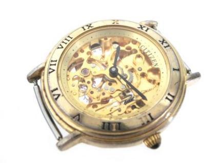1円～ シチズン CITIZEN スケルトン 自動巻き メンズ腕時計 ゴールド