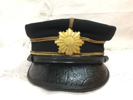 極美品実物】旧日本陸軍 昭和十九年製 略帽 戦闘帽 五芒星 検印 ミリタリー 軍帽】 旧日本軍 陸軍 第一種帽 少尉用 五芒星 帽子 約